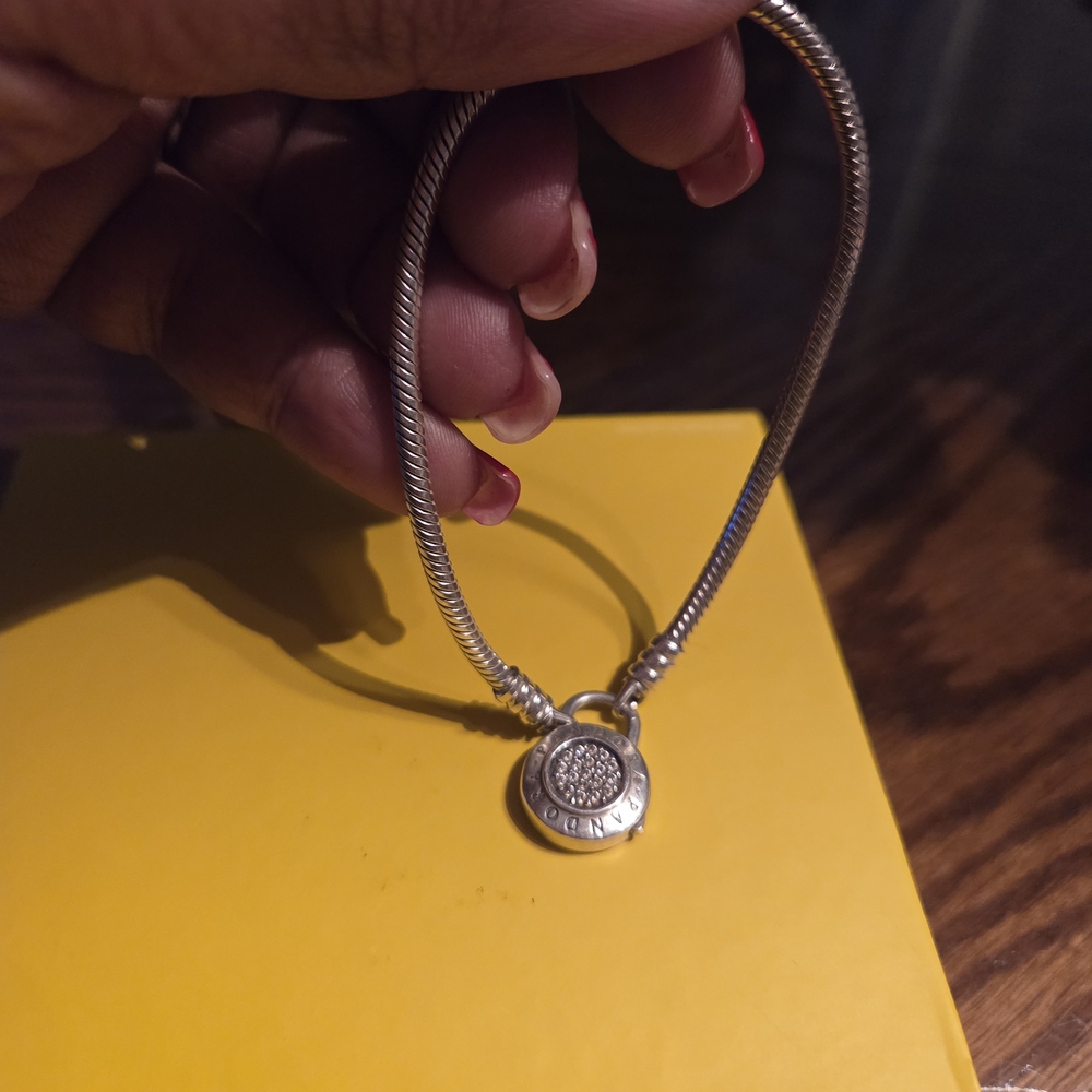 Pandora Silver Bracelet with Circular Pendant